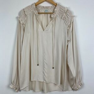 Sundance Top Shirt‎ Blouse Size XS Boho Ruched Popover Womens Peasant Hi Low